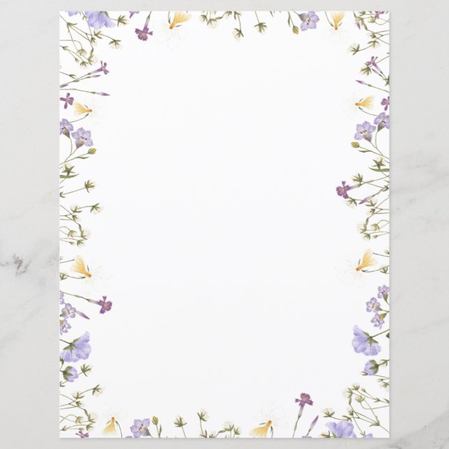 Hoja de papel de primavera florística (Anverso)
