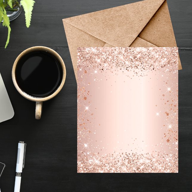 hoja de papel de purpurina de oro rosa de Rubor (Subido por el creador)