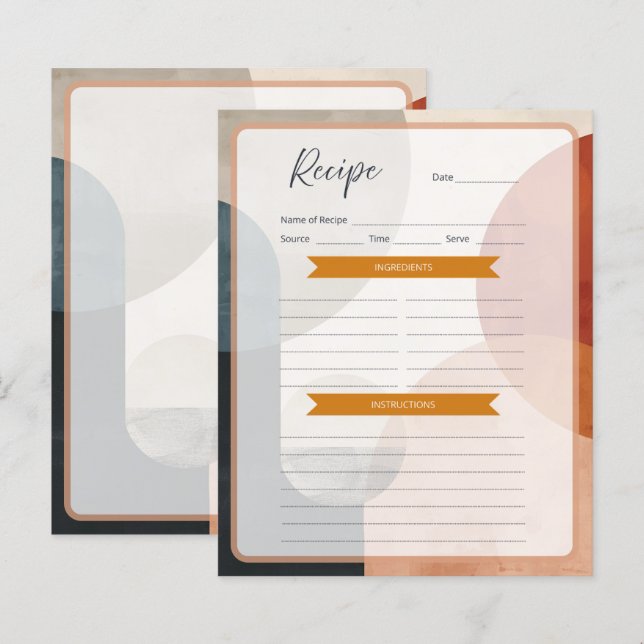 Hoja de papel de receta del Boho (Anverso / Reverso)