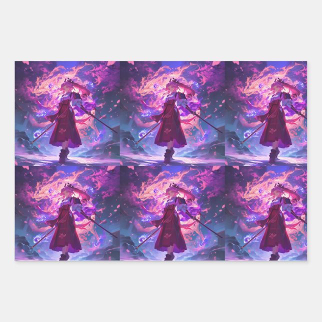 HOJA DE PAPEL DE REGALO ラッピングペーパーシートセット"MUTEKI"  (Anverso)