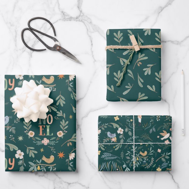 Hoja De Papel De Regalo 12 días de Navidades feriado clásico tradicional (Anverso)