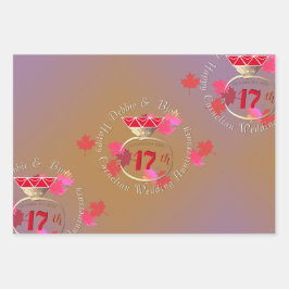 Hoja De Papel De Regalo 17.º Aniversario Boda Carnelian Ring