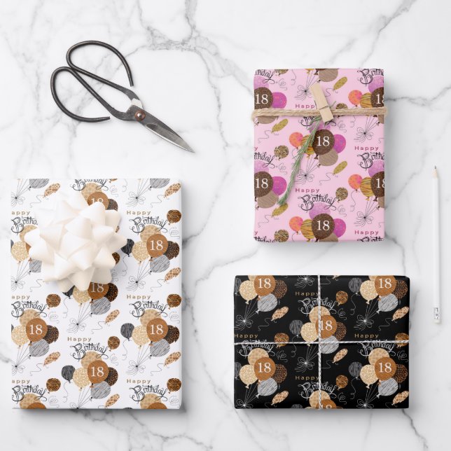 Hoja De Papel De Regalo 18.º cumpleaños Leopard Tiger Animal Imprimir glob (Anverso)