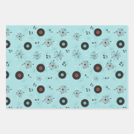 Hoja De Papel De Regalo 1950s Retro Music Records