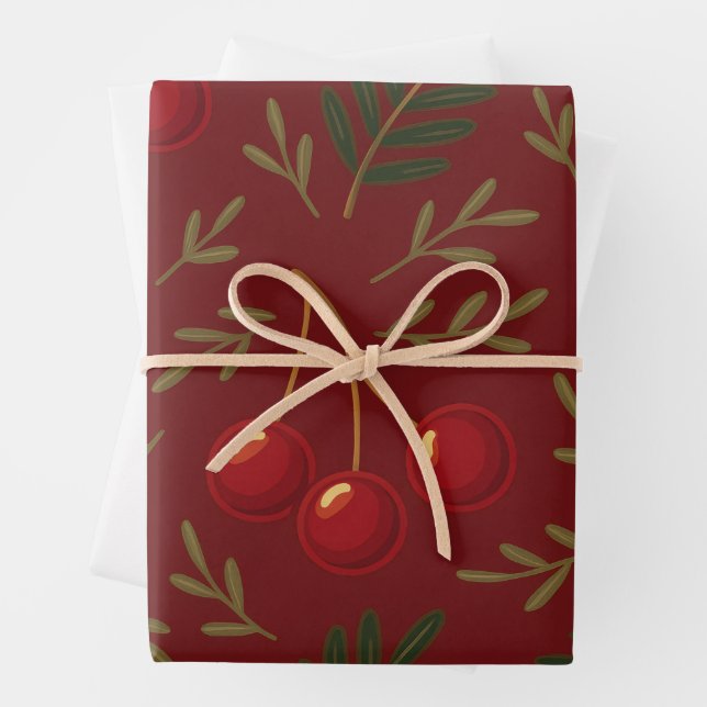 Hoja De Papel De Regalo 🎄 1. Sweet Cherry Holiday Charm Collection (In situ)