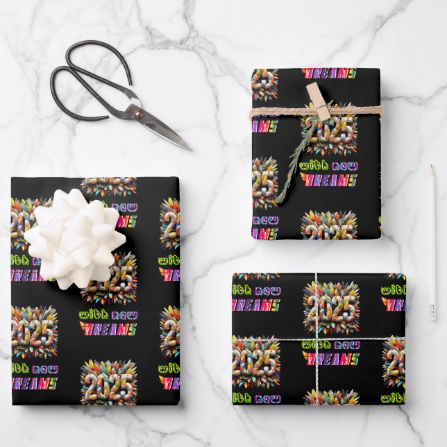 Hoja De Papel De Regalo 2025 con nuevos sueños (Anverso)