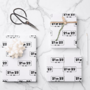 Hoja De Papel De Regalo 21ª Regalo de cumpleaños 21 en 23 de enero de 2002