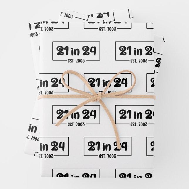 Hoja De Papel De Regalo 21º cumpleaños 21 en 24 Est 2003 Cumpleaños (In situ)