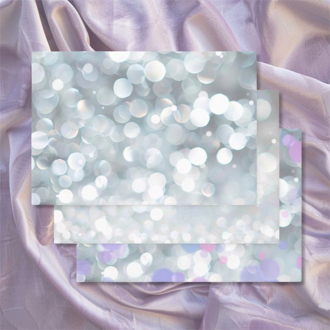 Hoja De Papel De Regalo 25° Aniversario de Plata (25th Silver Wedding Anniversary (bokeh) 3 wrapping paper sheets)