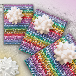 Hoja De Papel De Regalo 30.º cumpleaños de rayas arcoiris