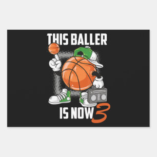 Hoja De Papel De Regalo 3.ᵉʳ jugador de baloncesto con 3 años de antigüeda