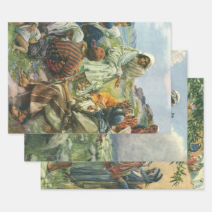 Hoja De Papel De Regalo 3 diferentes diseños religiosos vintage de Copping