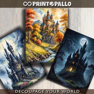 Hoja De Papel De Regalo 3 Medieval fantasy horror castles -