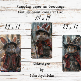 Hoja De Papel De Regalo 3 Navidades Country Mice Decoupage