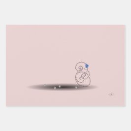 Hoja De Papel De Regalo 3 Navidades de poema oceánico de color rosa azul