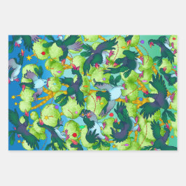 Hoja De Papel De Regalo 3 Navidades Diseños de Kereru