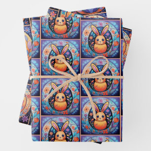 Hoja De Papel De Regalo 3 regalo de conejo de Pascua