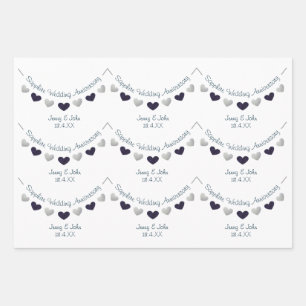 Hoja De Papel De Regalo 45° aniversario de boda zafiro marido y mujer