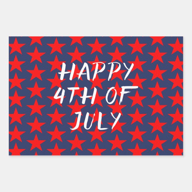 Hoja De Papel De Regalo 4 de julio (Anverso)