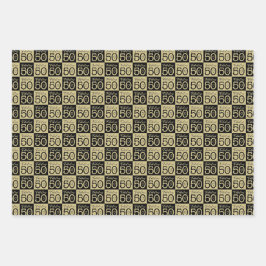 Hoja De Papel De Regalo 50.º Nacimiento Dorado Negro