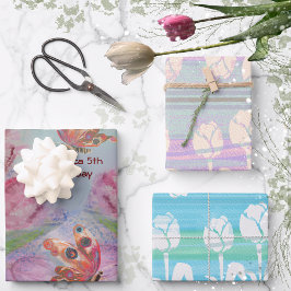 Hoja De Papel De Regalo 5.º Chica de cumpleaños Tulip