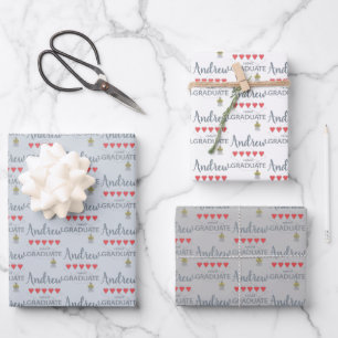 Hoja De Papel De Regalo 5 Graduado De Carácter Cardíaco