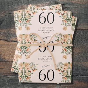 Hoja De Papel De Regalo 60.ª Vintage Floral