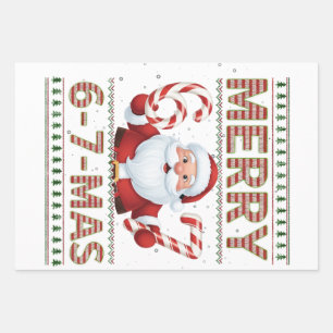 Hoja De Papel De Regalo 67 Navidad Alegre 6 7 Más Feo Xmas Seis Siete