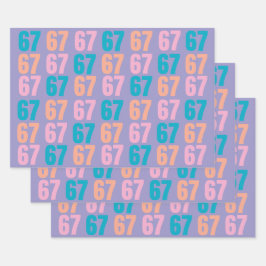 Hoja De Papel De Regalo 67 Wrapping Paper Flat Sheet Set of 3