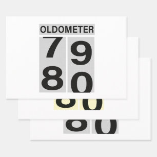 Hoja De Papel De Regalo 80.º Oldometer de Cumpleaños