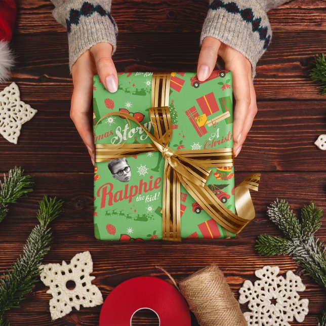 Hoja De Papel De Regalo A Christmas Story Green Icon Pattern (Wrapping paper on gift)