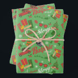 Hoja De Papel De Regalo A Christmas Story Green Icon Pattern<br><div class="desc">This retro pattern features Ralphie and all the classic icons from movie,  A Christmas Story.</div>