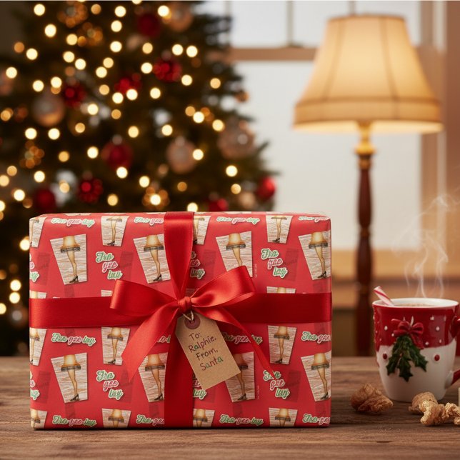 Hoja De Papel De Regalo A Christmas Story | Leg Lamp Pattern (Subido por el creador)