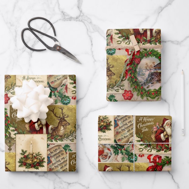 Hoja De Papel De Regalo A Happy Christmas Tide (Anverso)