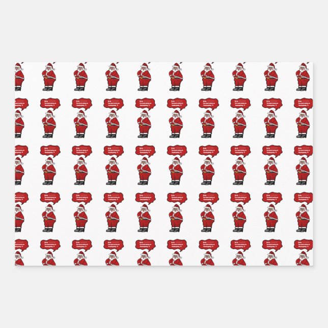 Hoja De Papel De Regalo A mucho pavo para Santa Design (Anverso)