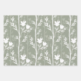 Hoja De Papel De Regalo A Quiet Journey Earthy Soft Botanical Silhouettes