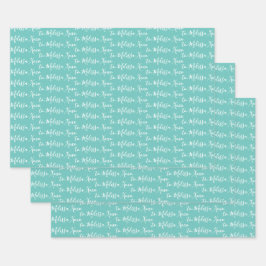 Hoja De Papel De Regalo A Su Nombre Moderno Mint De Escritura A Mano Envol