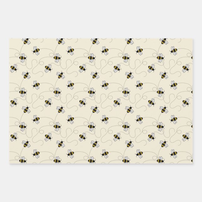 Hoja De Papel De Regalo Abejas (Anverso)