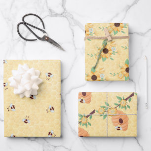 Hoja De Papel De Regalo Abejas caprichosas