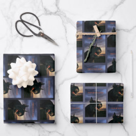 Hoja De Papel De Regalo Abre Si Te Atreves. Perro grande y negro
