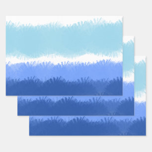 Hoja De Papel De Regalo Abstracción moderna en acuarela tonos azules