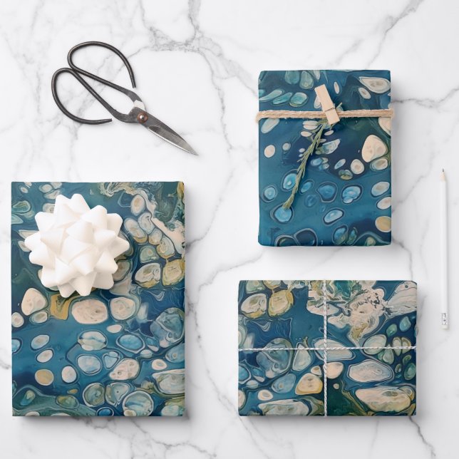 Hoja De Papel De Regalo Abstracción subacuática Fantasía (Anverso)