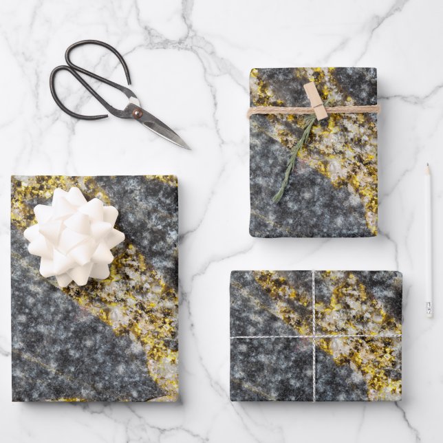 Hoja De Papel De Regalo Abstract gold sparkles rocky texture (Anverso)