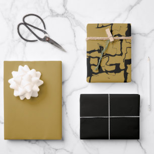 Hoja De Papel De Regalo abstract Negro y Dorado