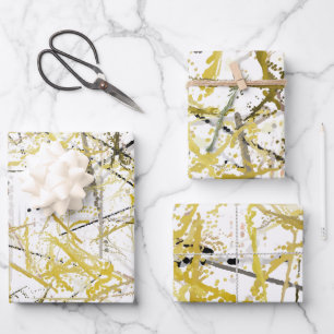 Hoja De Papel De Regalo Abstract Scribbles - Mustard and Brown