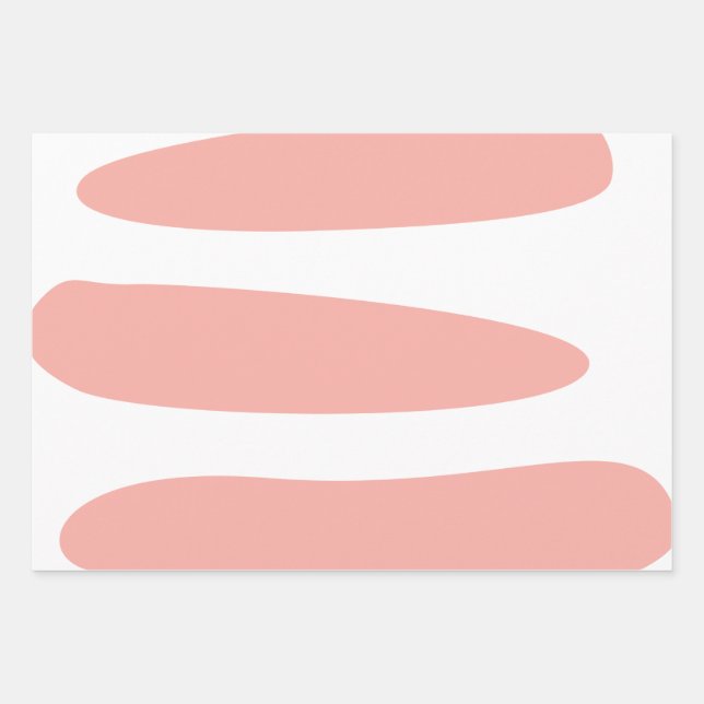 Hoja De Papel De Regalo Abstracto de melocotón y blanco (Anverso)