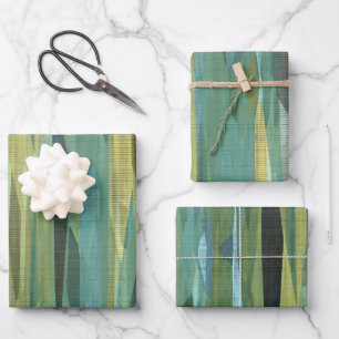 Hoja De Papel De Regalo abstracto gris azul y verde