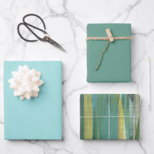 Hoja De Papel De Regalo abstracto gris azul y verde