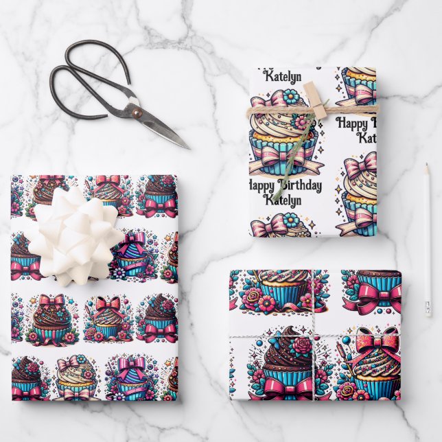 Hoja De Papel De Regalo Abundante pastel personalizado personalizado perso (Anverso)