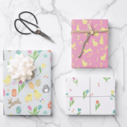 Hoja De Papel De Regalo Abundantes de Pascua, pollitos, huevos pintados
